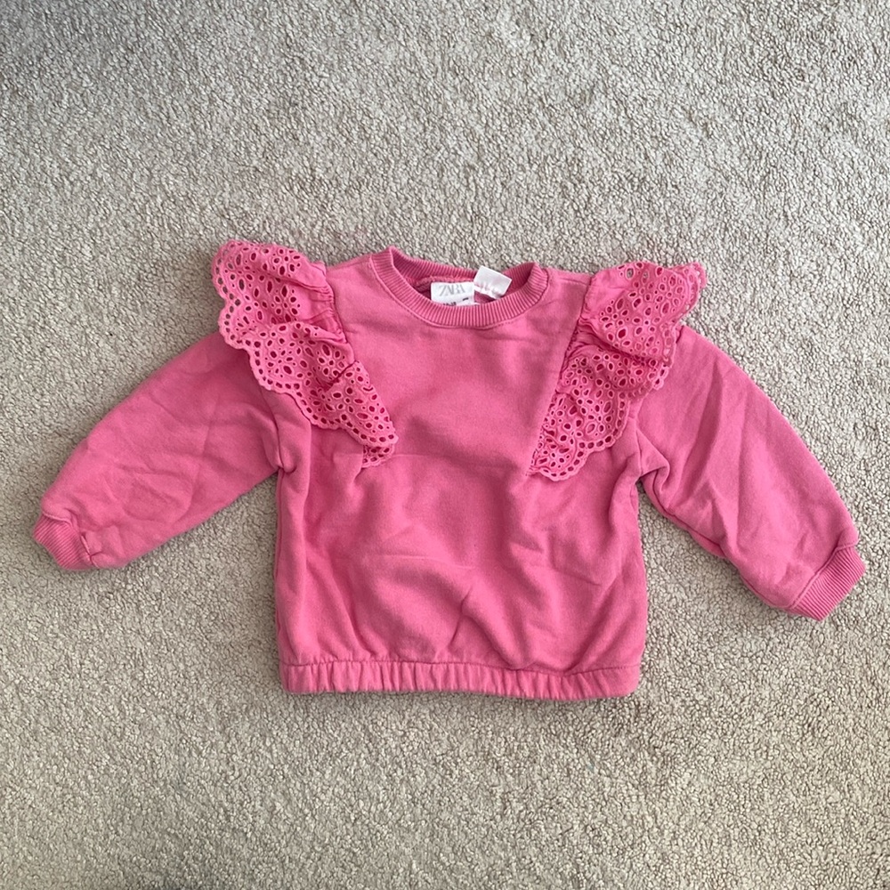 Pink Zara Ruffled Sweatshirt for 12-18 months
